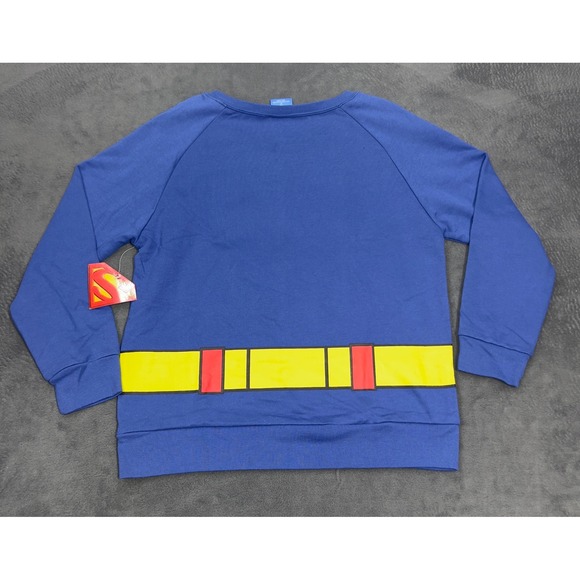 Superman Graphic Sweatshirt Blue Red Yellow Crew Neck Long Sleeve Kids XL Boys - Picture 4 of 9